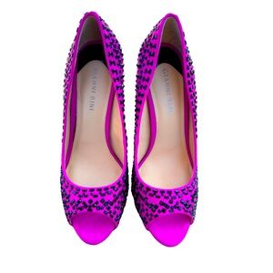 Gianni Bini Pink and Black Peep Toe Heels